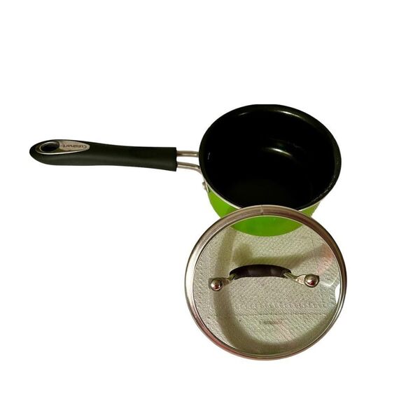 Green Cuisinart 1qt Stainless Steel Saucepan w Cover Lid #M5519-14AG Clean Retro - Picture 5 of 11